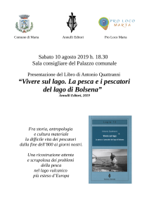 Vivere sul lago - Locandina Presentazione a Marta