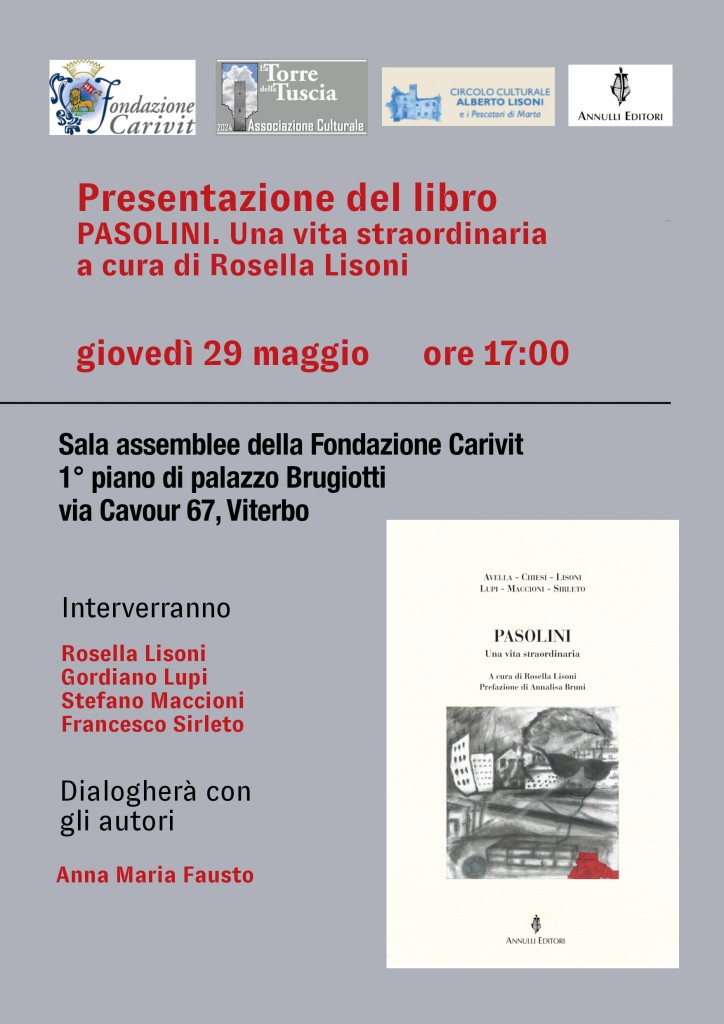 Pier Paolo Pasolini_locandina presentazione fondazione Carivit